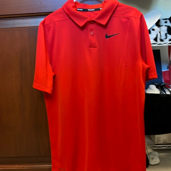 Nike Red Dri Fit Polo Shirt - Picture 1 of 5